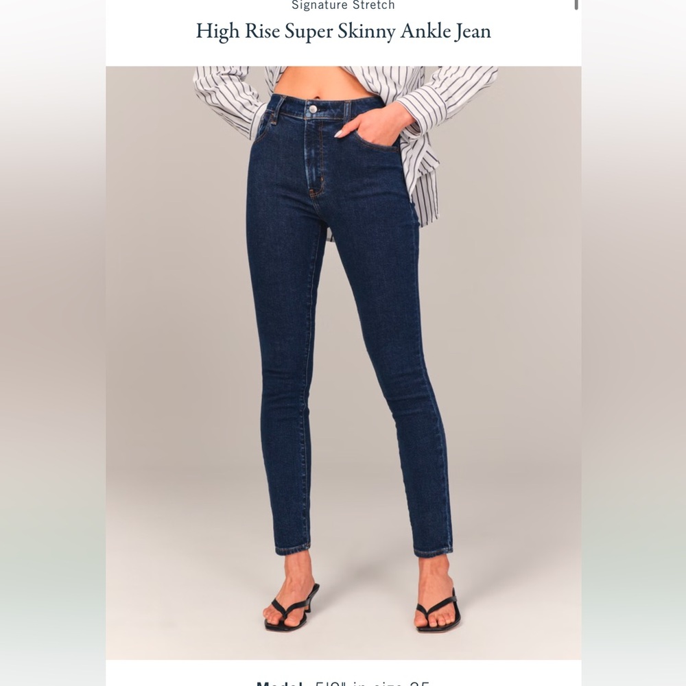 Women's Abercrombie & Fitch Super skinny Dark Blue Jeans